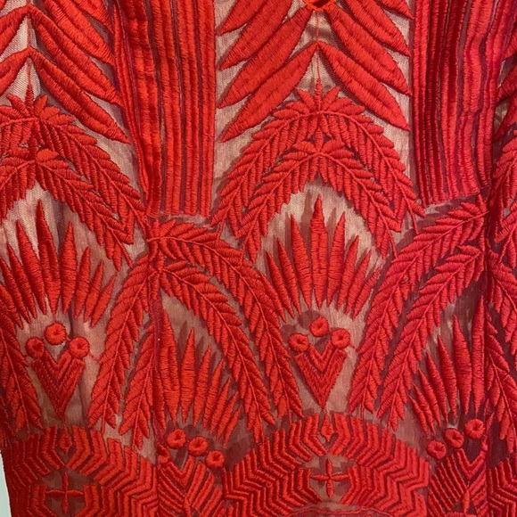 Bardot Nordstrom Red Lace Body Con Dress - Picture 5 of 5